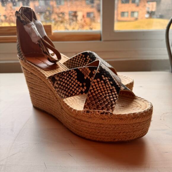 TORY BURCH snake Leather espadrilles Size 9 - Picture 4 of 9